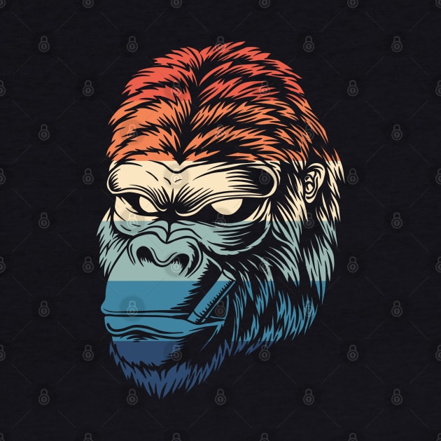 Retro Smoking Chimp by Dojaja